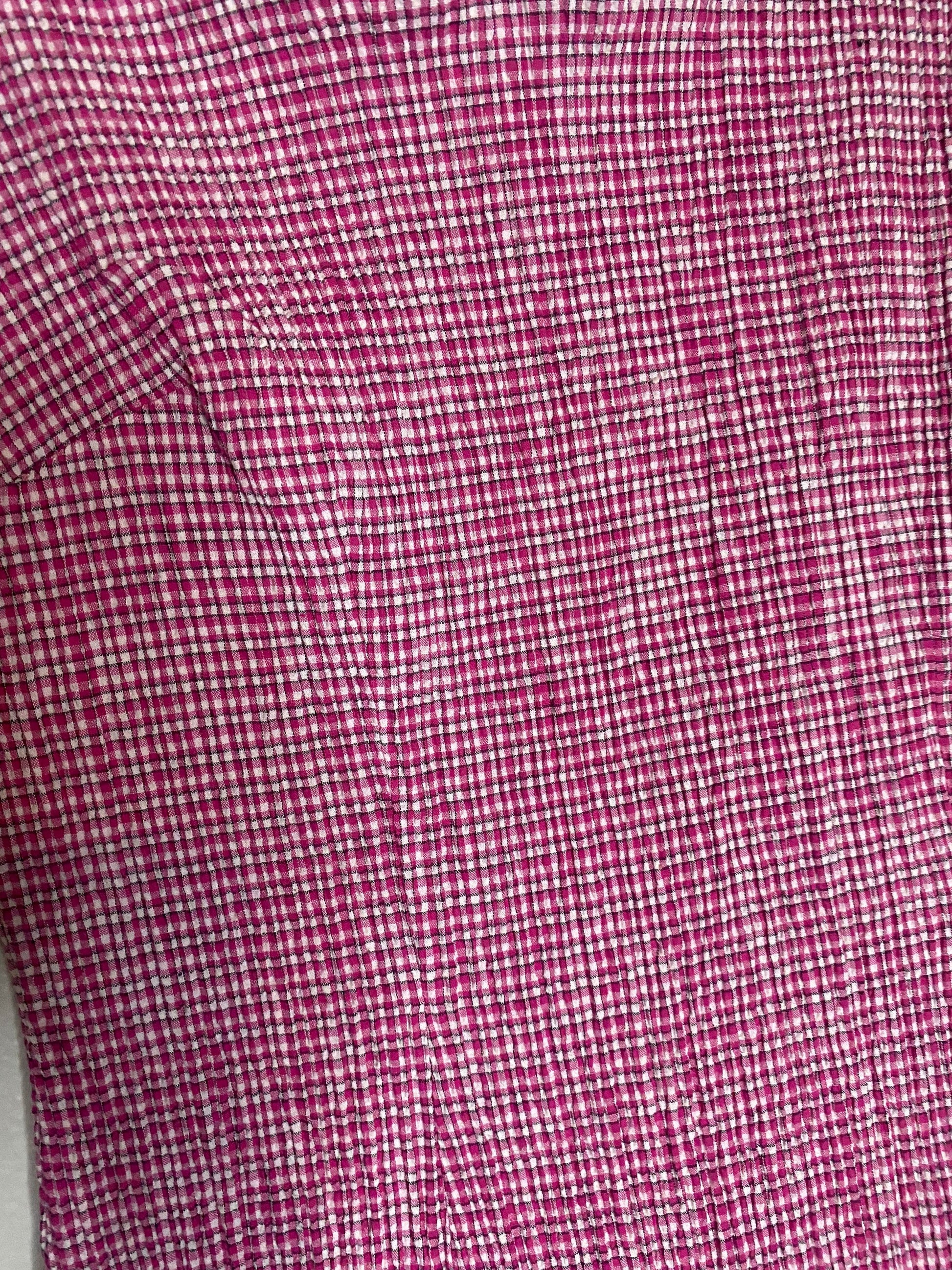 Vintage '80s Gingham Cotton Dress - M/L - Pink