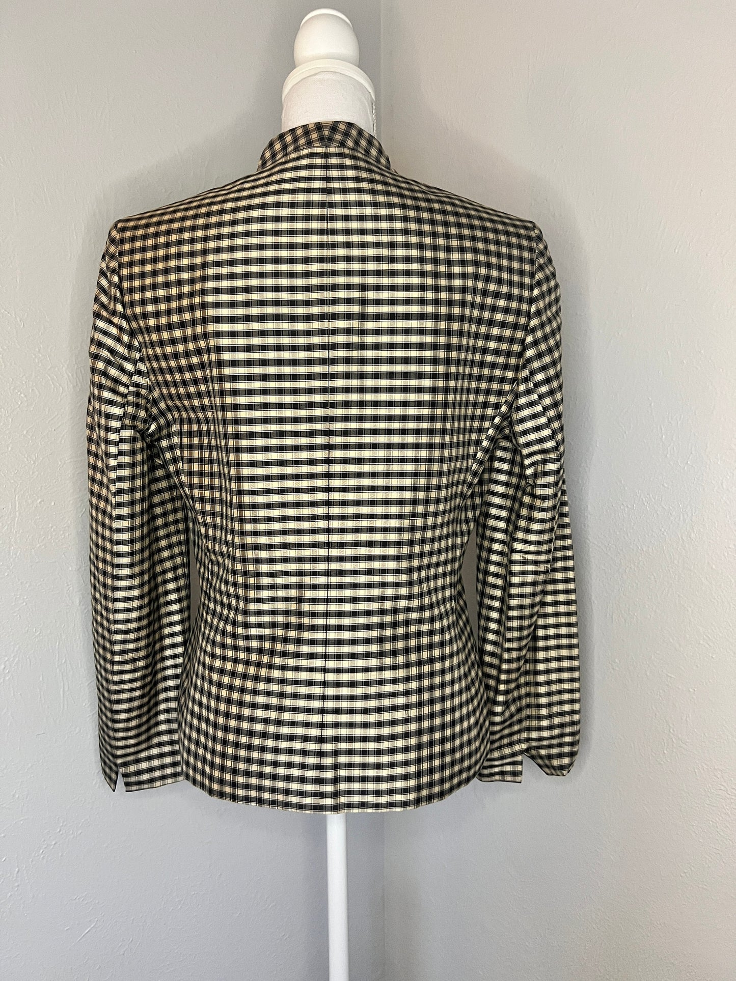 Vintage '80s Silk Plaid Blazer - S/M - Plaid