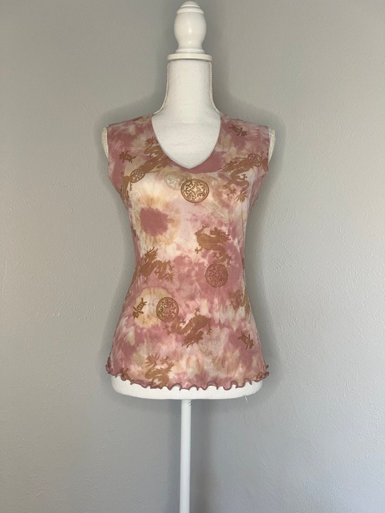 2K Vintage Sleeveless Top - Large - Pink