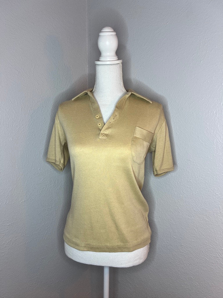 Vintage '70s Polo Shirt - S - Tan