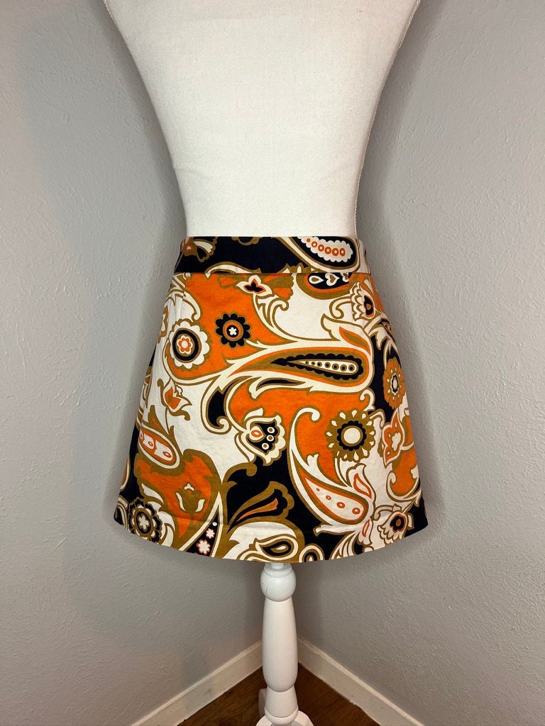 Y2K Mini Skirt - 100% Cotton - M (6) - Orange