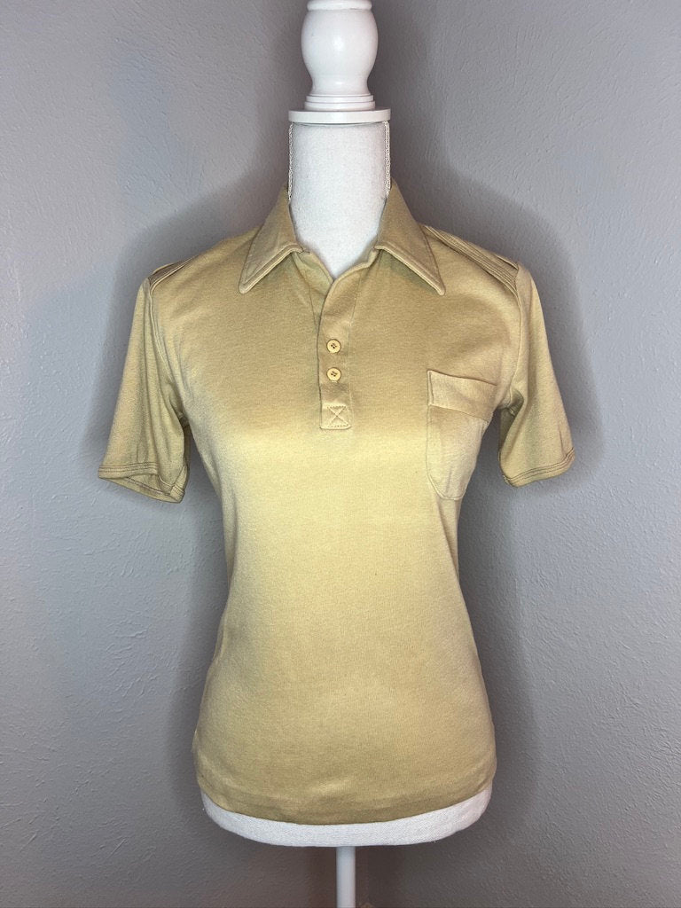 Vintage '70s Polo Shirt - S - Tan