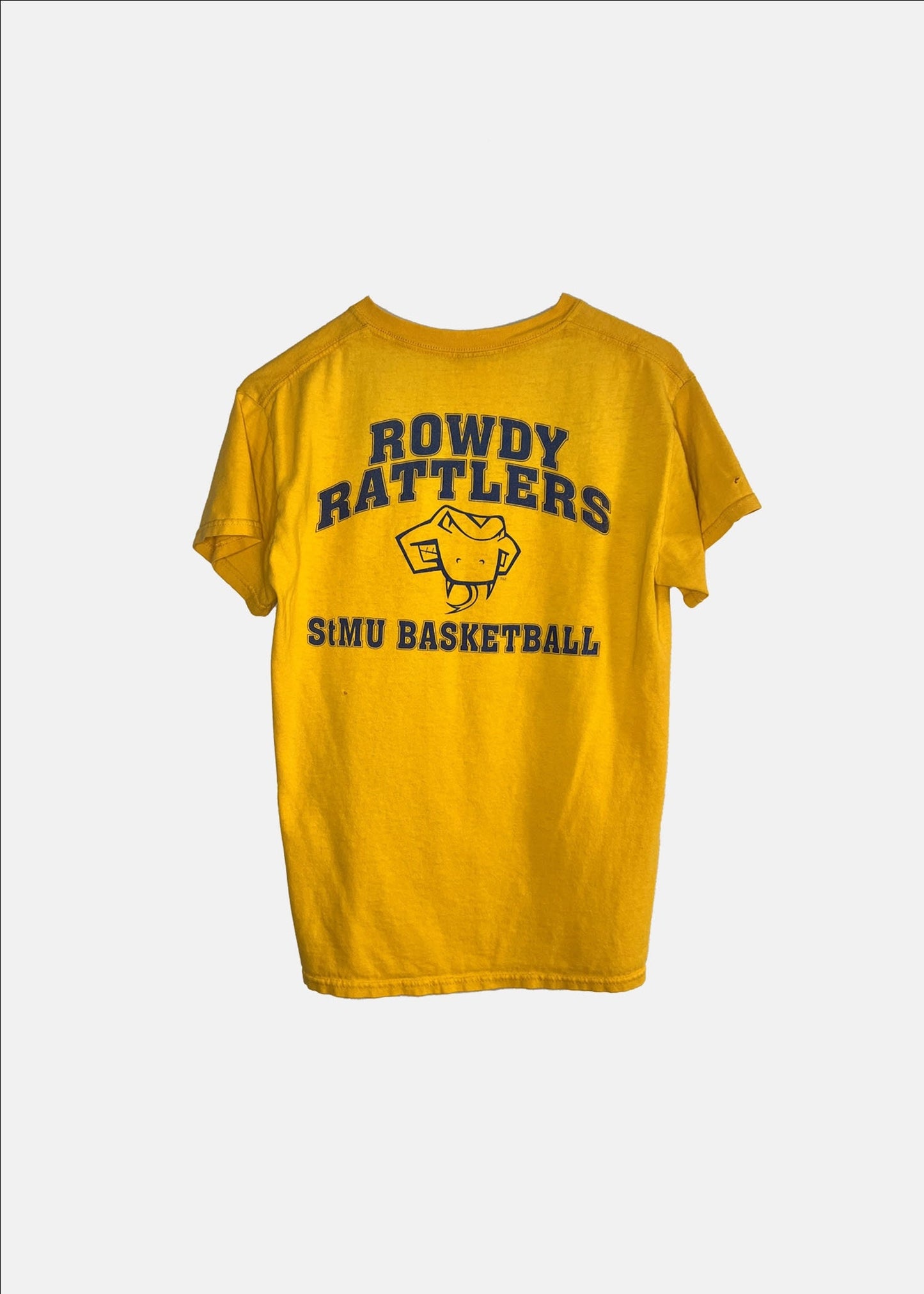 Vintage Rowdy Rattlers Basketball Tee - S - Yellow