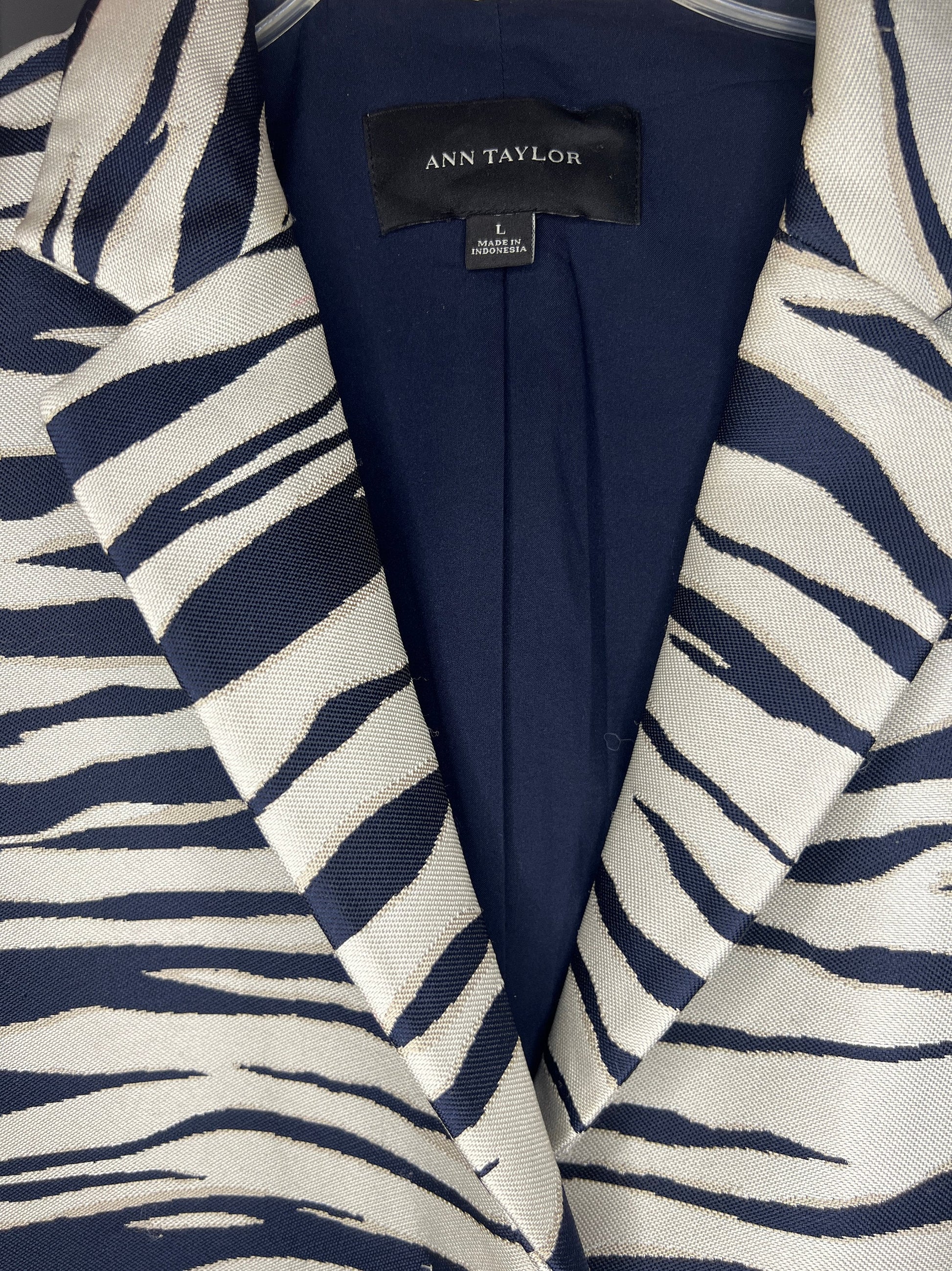 Vintage '90s 2K Animal Print Peacoat - L - Zebra