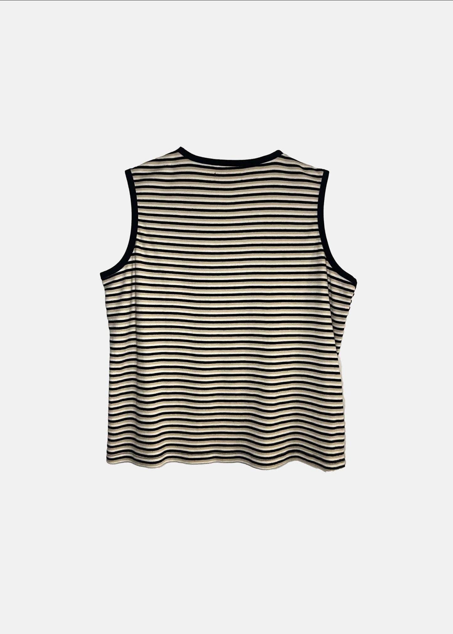 Vintage '90s Striped Tank - 100% Cotton - L