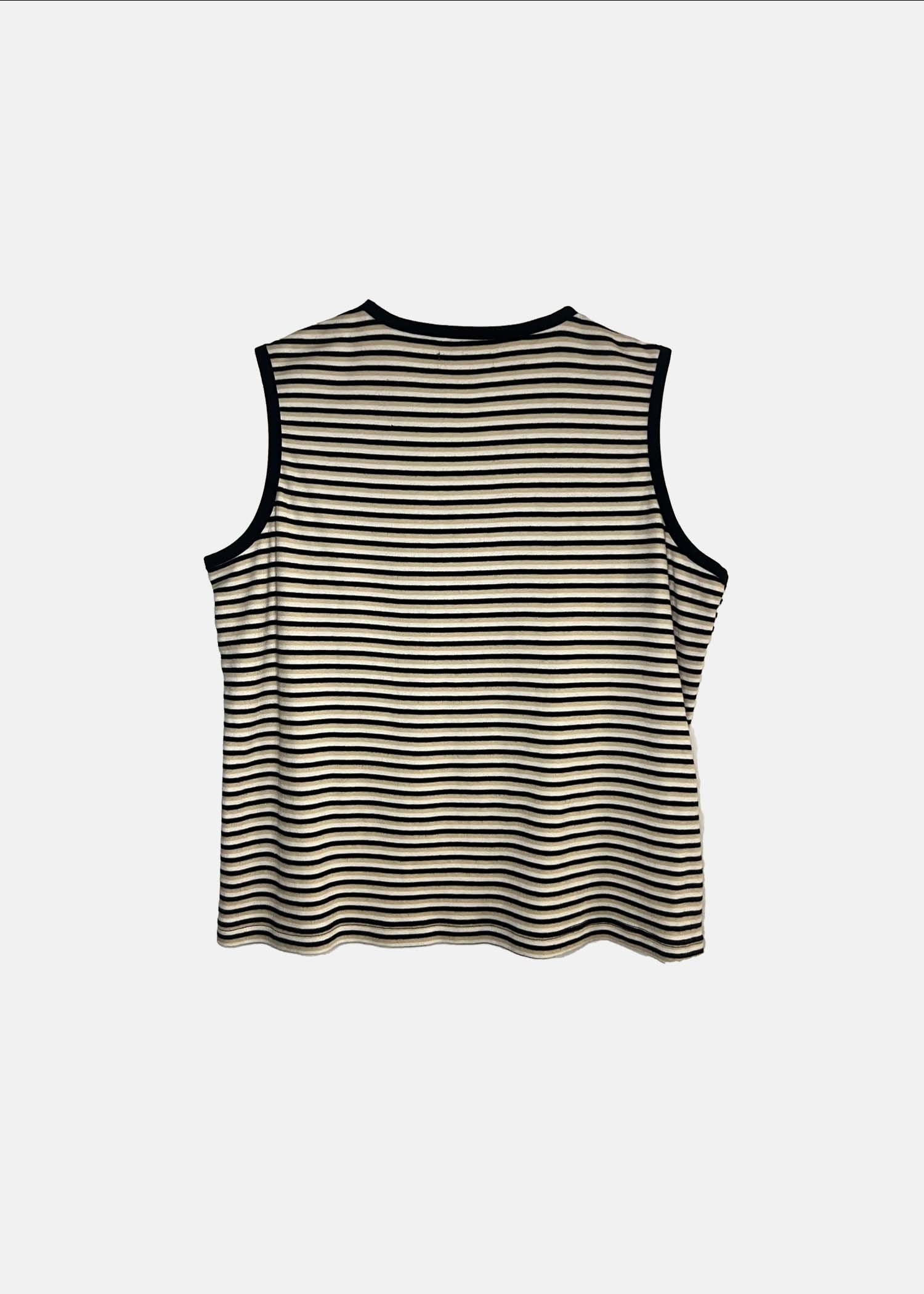 Vintage '90s Striped Tank - 100% Cotton - L