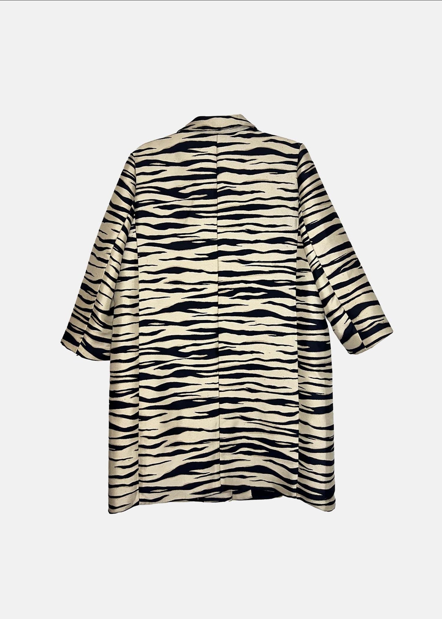 Vintage '90s 2K Animal Print Peacoat - L - Zebra