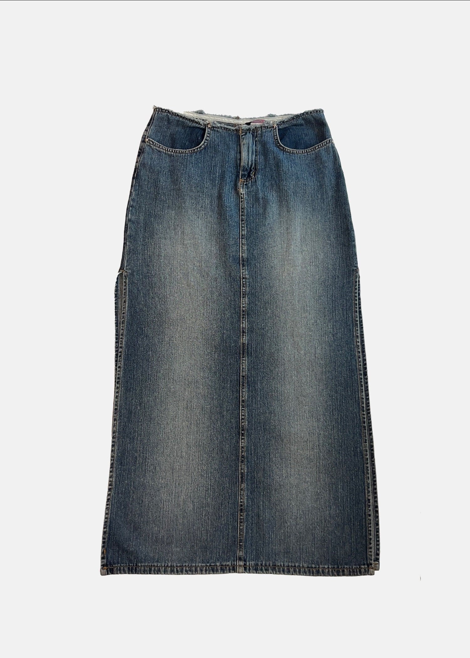 Vintage '80s Bubblegum Long Denim Skirt - Size 3/4