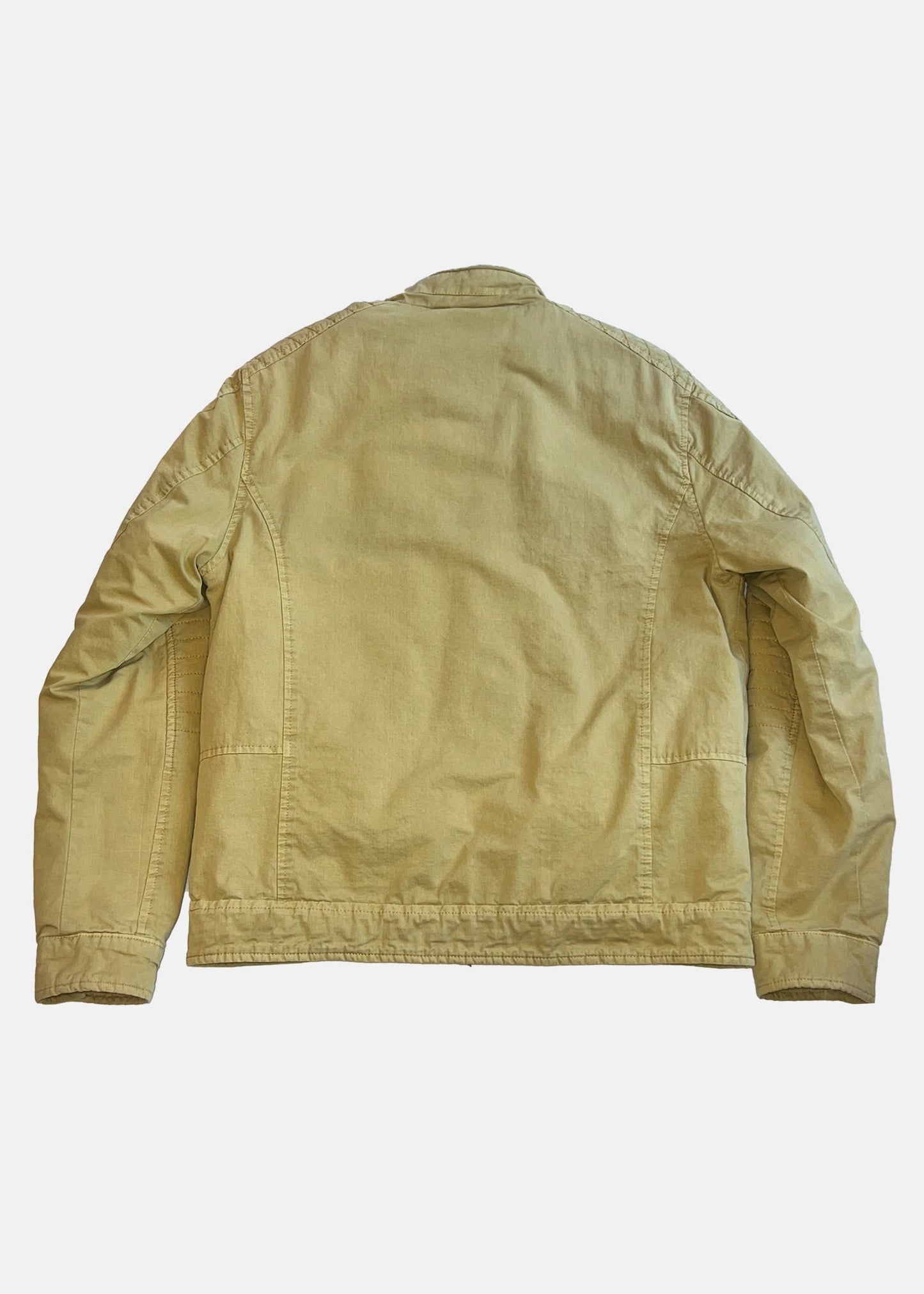 Vintage Khaki Utility Jacket with Quilted Detailing - XL - Beige