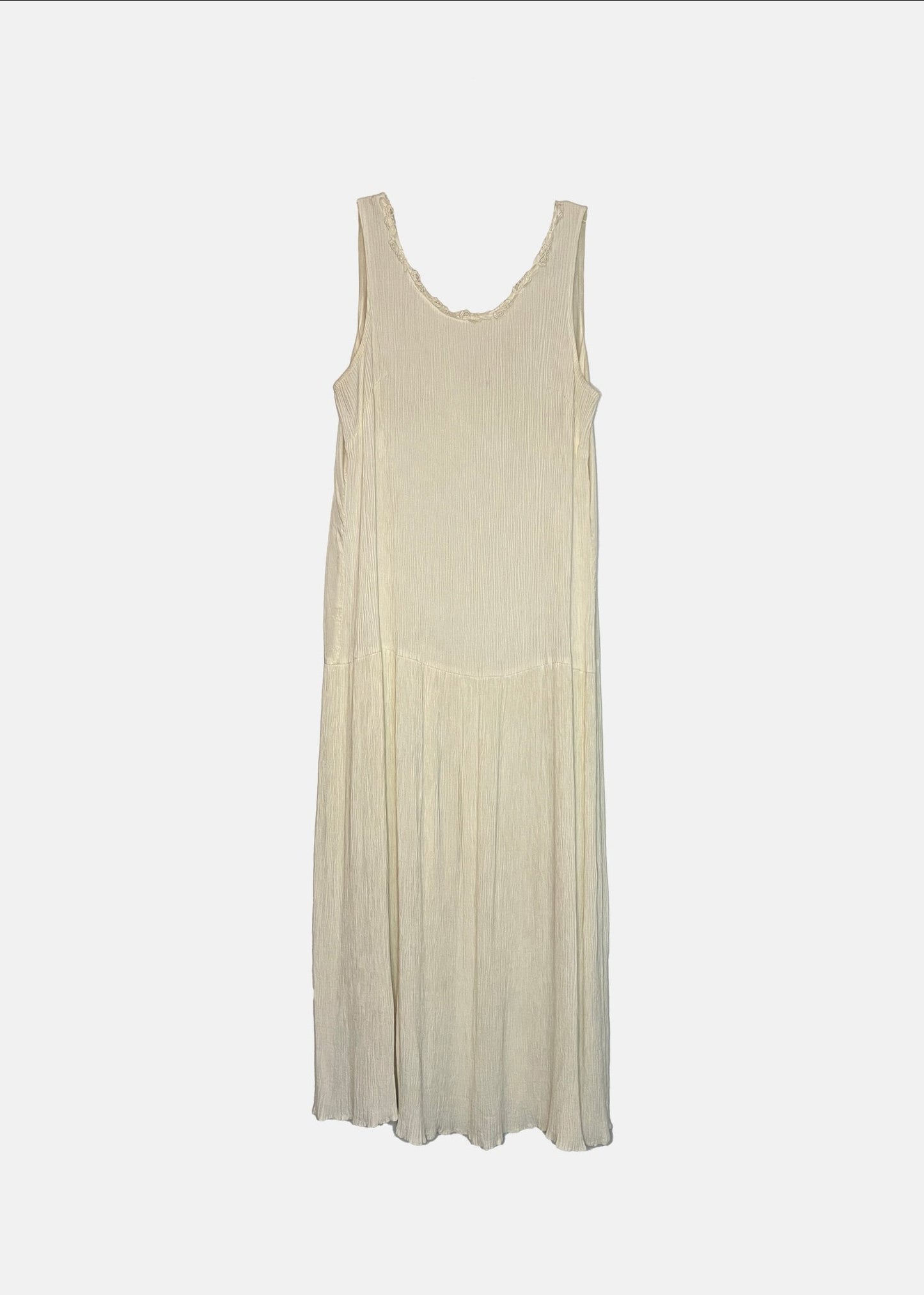 Vintage Cream Sleeveless Maxi Dress - M(14)