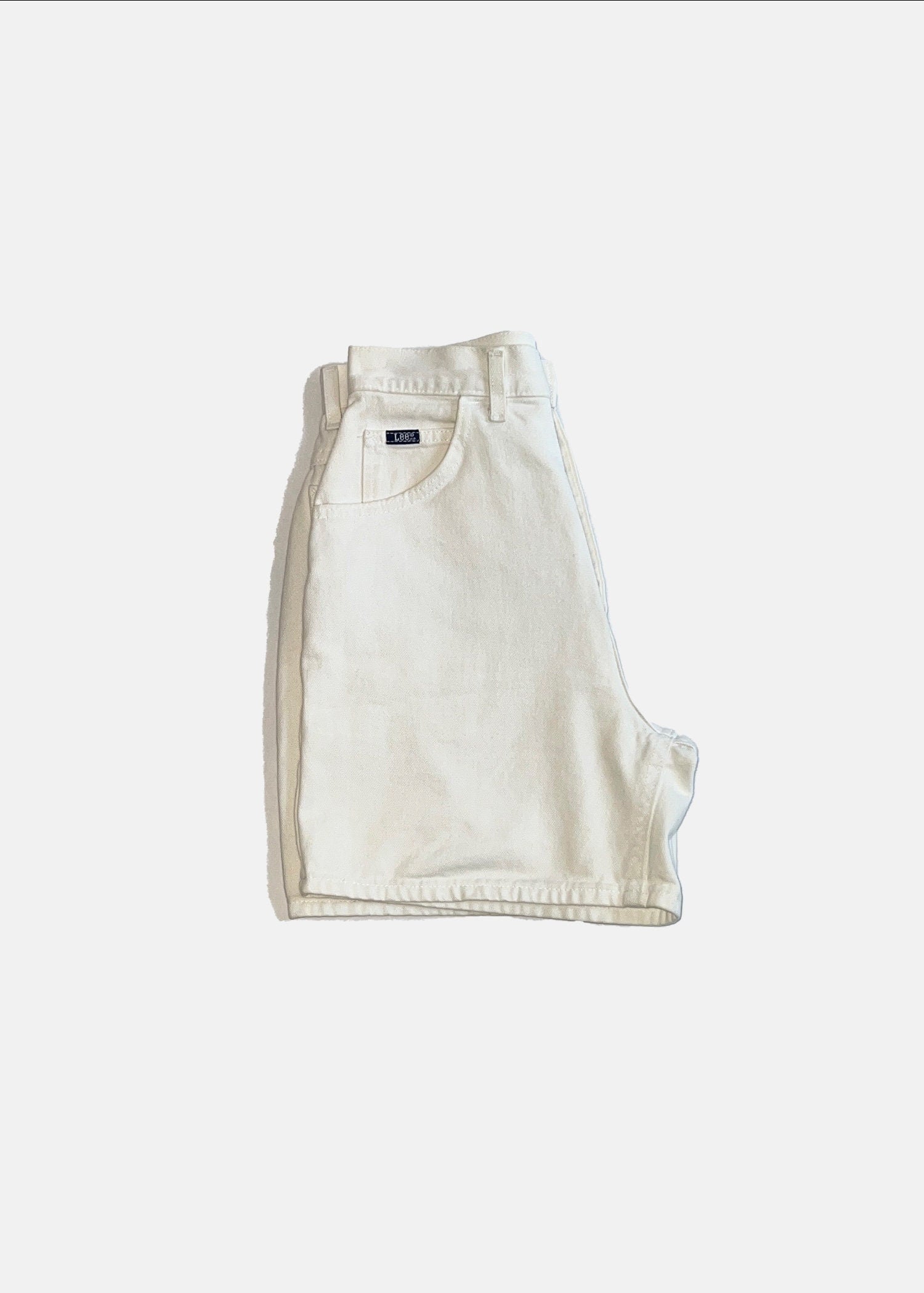 Vintage Lee High-Waisted White Denim Shorts - 2 - White